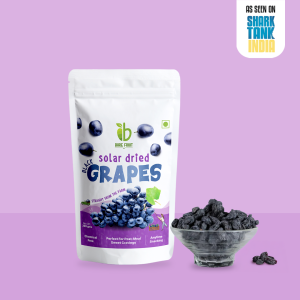 Solar Dried Black Grapes, Grapes, Balck Grapes, Sharktank Grapes, Barefruit